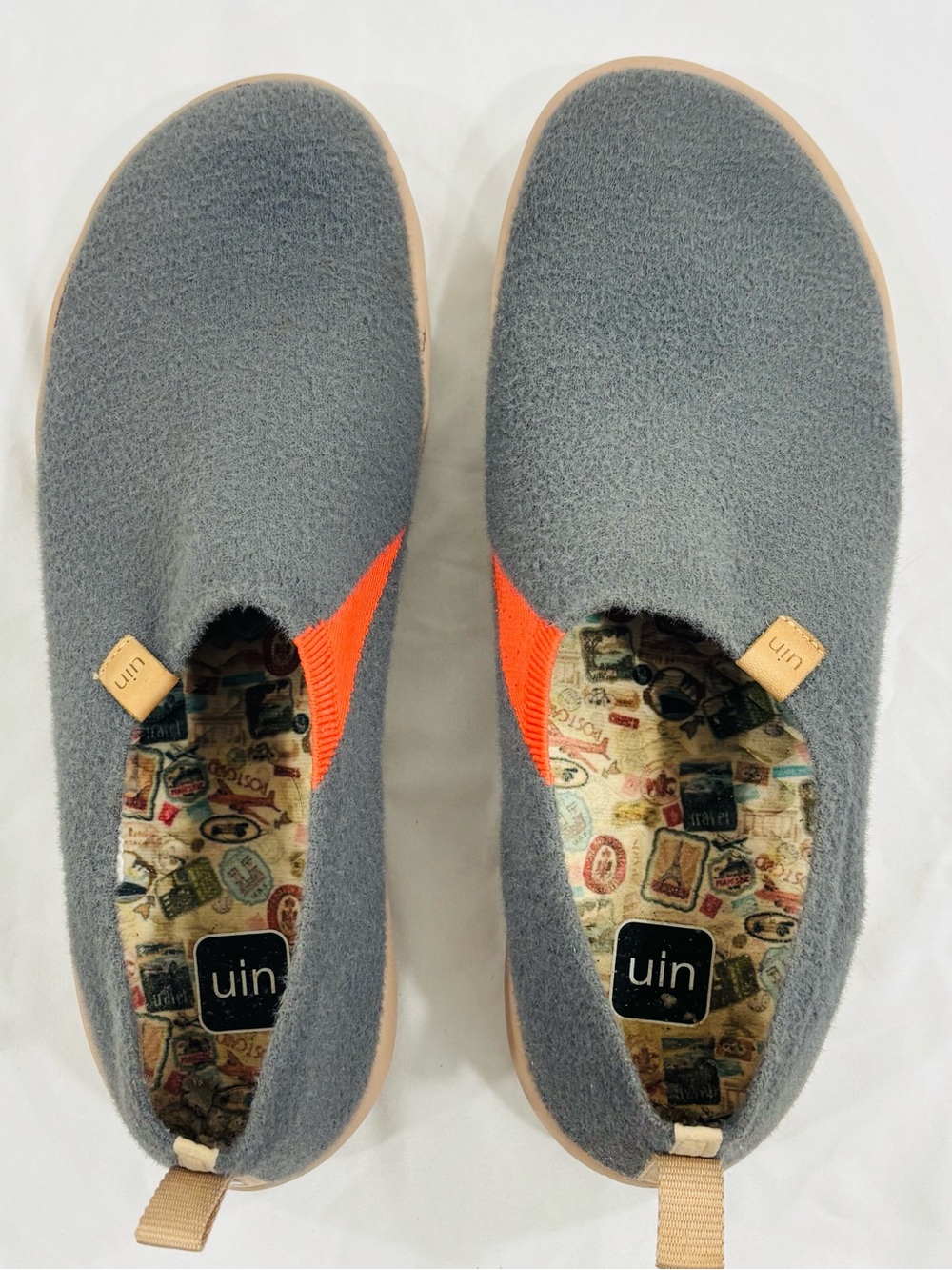 UIN Toledo II Wool Slip-On Travel Loafers Grey Mens Size 11.5
